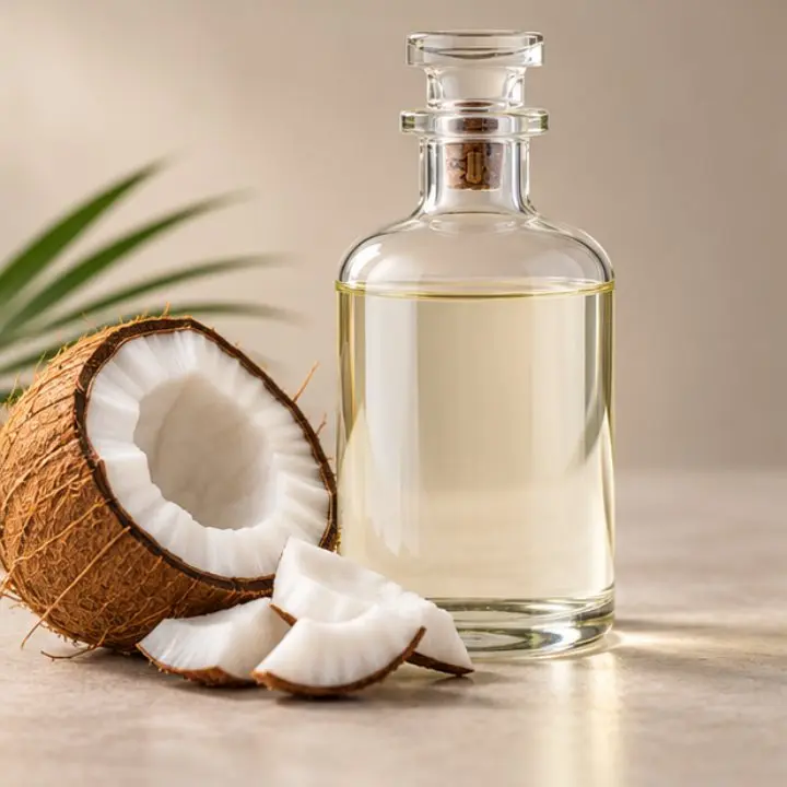 Botella de aceite de coco ecológico refinado